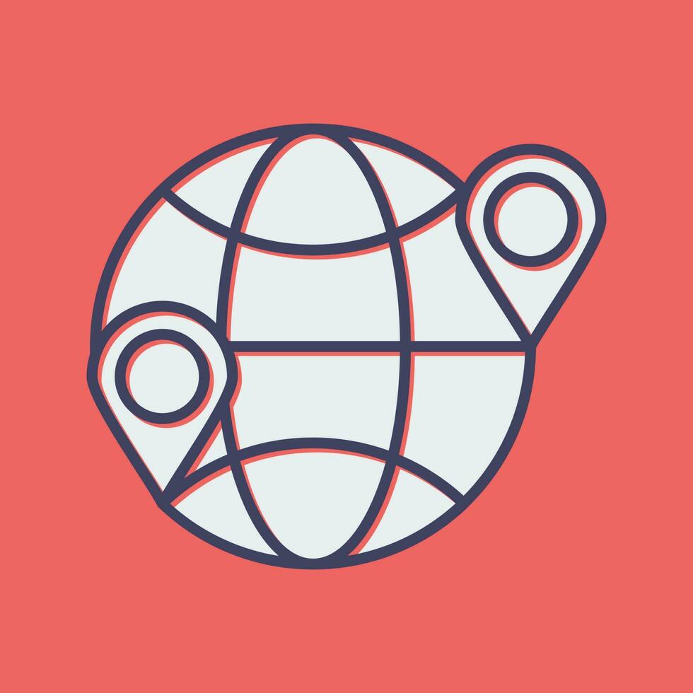 ícone de vetor de localização do globo