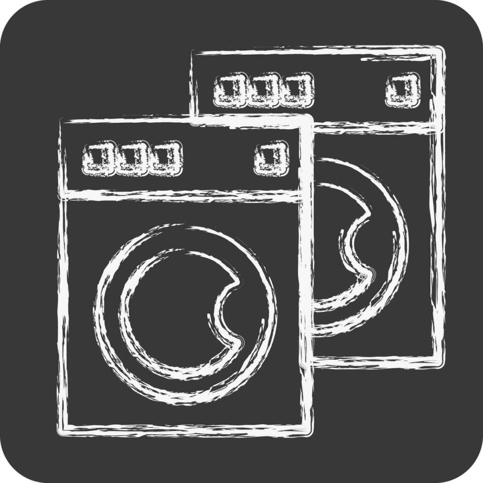 ícone lavando máquinas. relacionado para lavanderia símbolo. giz estilo. simples Projeto editável. simples ilustração vetor