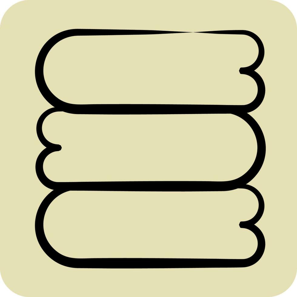ícone clã toalha. relacionado para lavanderia símbolo. mão desenhado estilo. simples Projeto editável. simples ilustração vetor