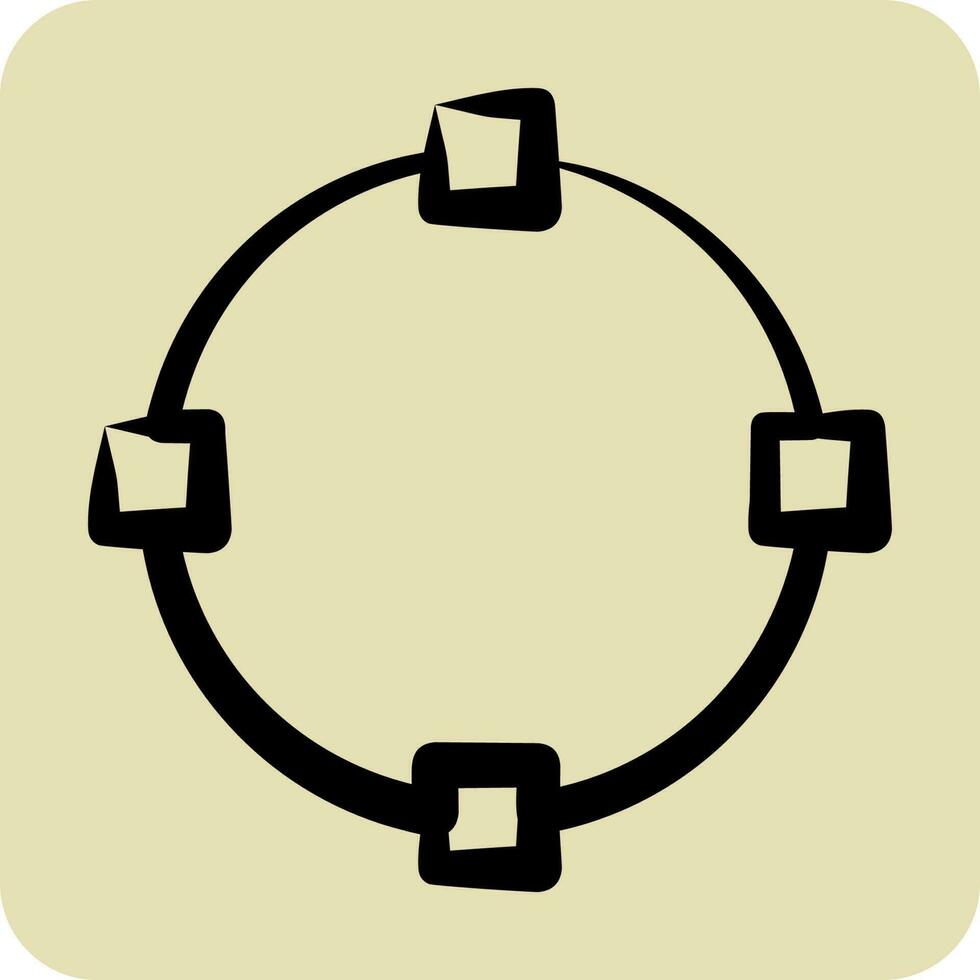 ícone desenhar círculo. relacionado para gráfico Projeto Ferramentas símbolo. mão desenhado estilo vetor