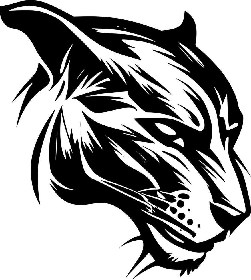pantera - Preto e branco isolado ícone - vetor ilustração