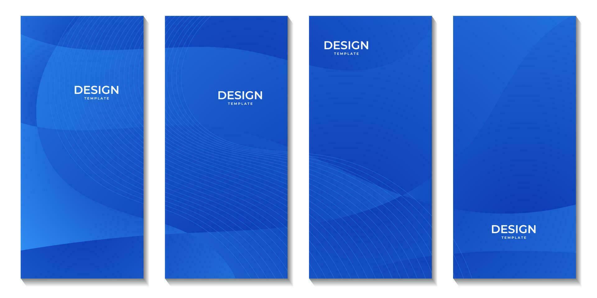 conjunto do brochuras abstrato azul onda colorida gradiente fundo vetor