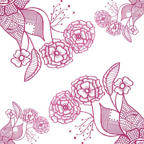 Fundo floral de casamento abstrato doodle vetor