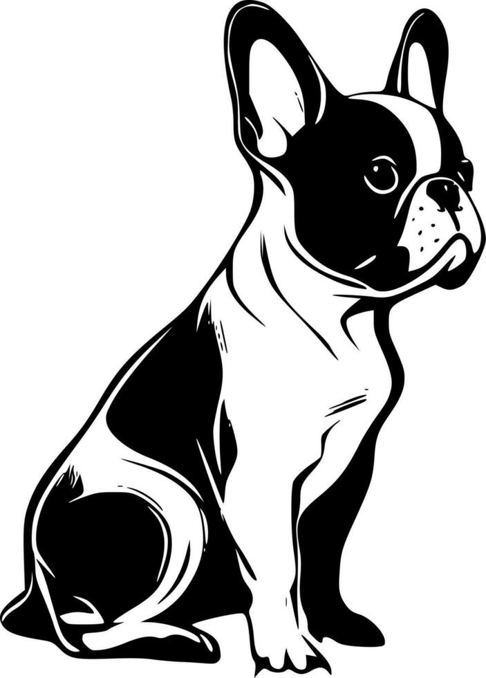 francês buldogue - minimalista e plano logotipo - vetor ilustração