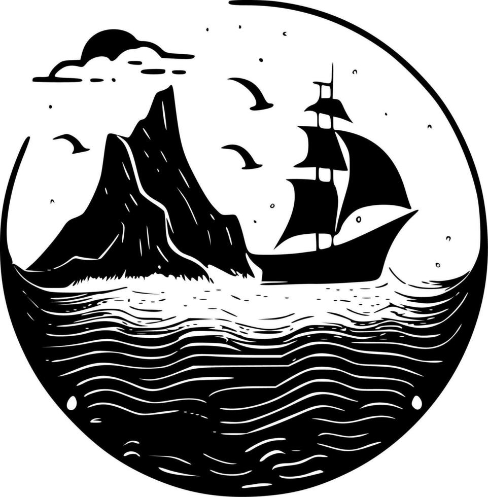 mar - minimalista e plano logotipo - vetor ilustração