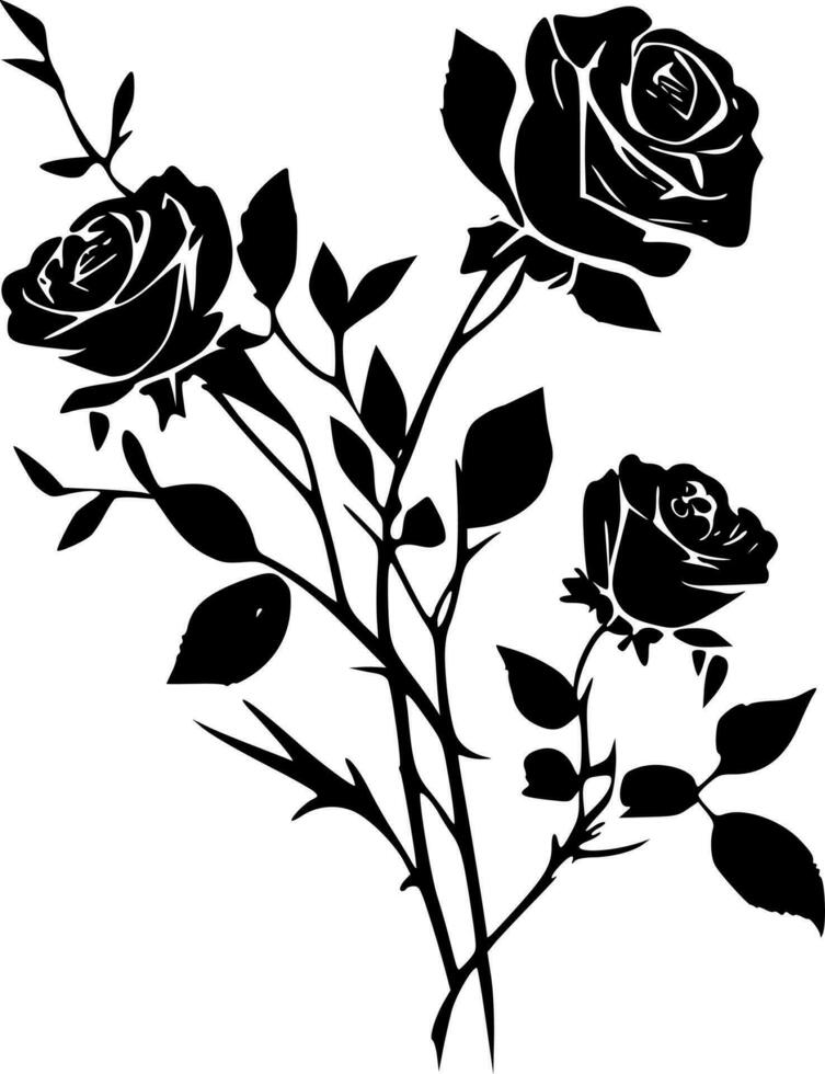 rosas, Preto e branco vetor ilustração