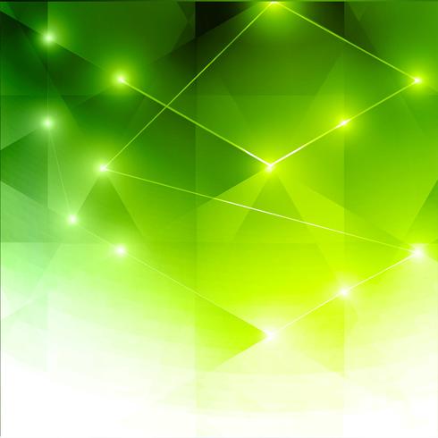 Fundo poligonal brilhante verde colorido abstrato vetor