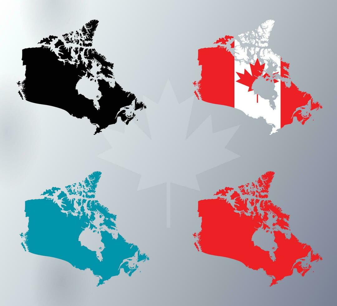 vetor ilustração do Canadá mapa em uma branco gradiente fundo