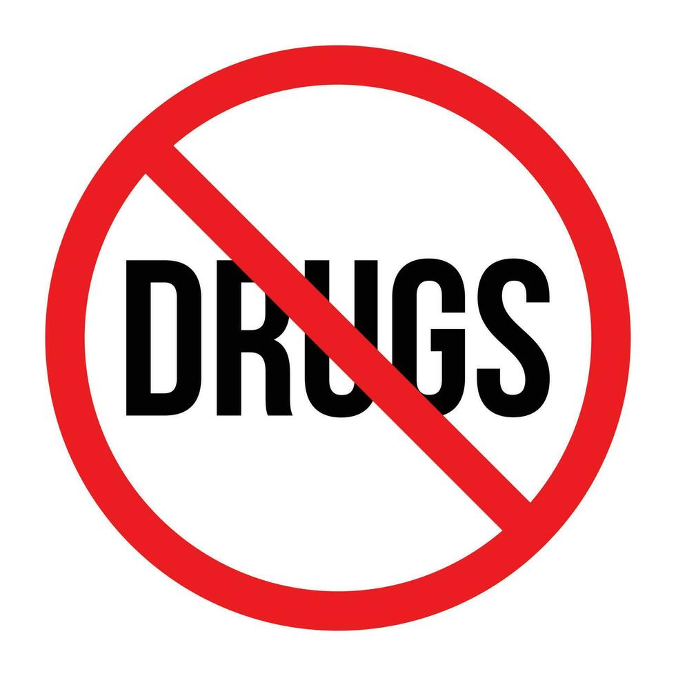 não drogas proibição símbolo vetor