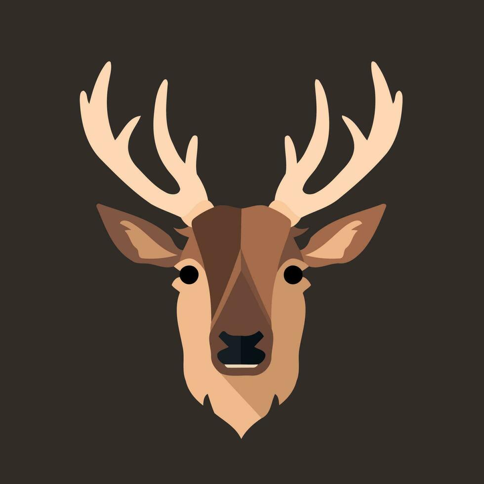 logotipo de cabeça de animal de veado vetor