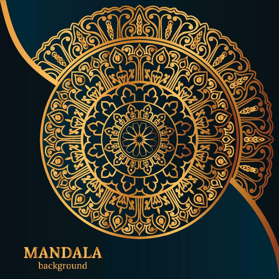 ornamental luxo mandala padronizar fundo com real dourado arabesco padronizar árabe islâmico leste estilo. tradicional turco, indiano motivos. ótimo para tecido e têxtil, papel de parede, embalagem et vetor