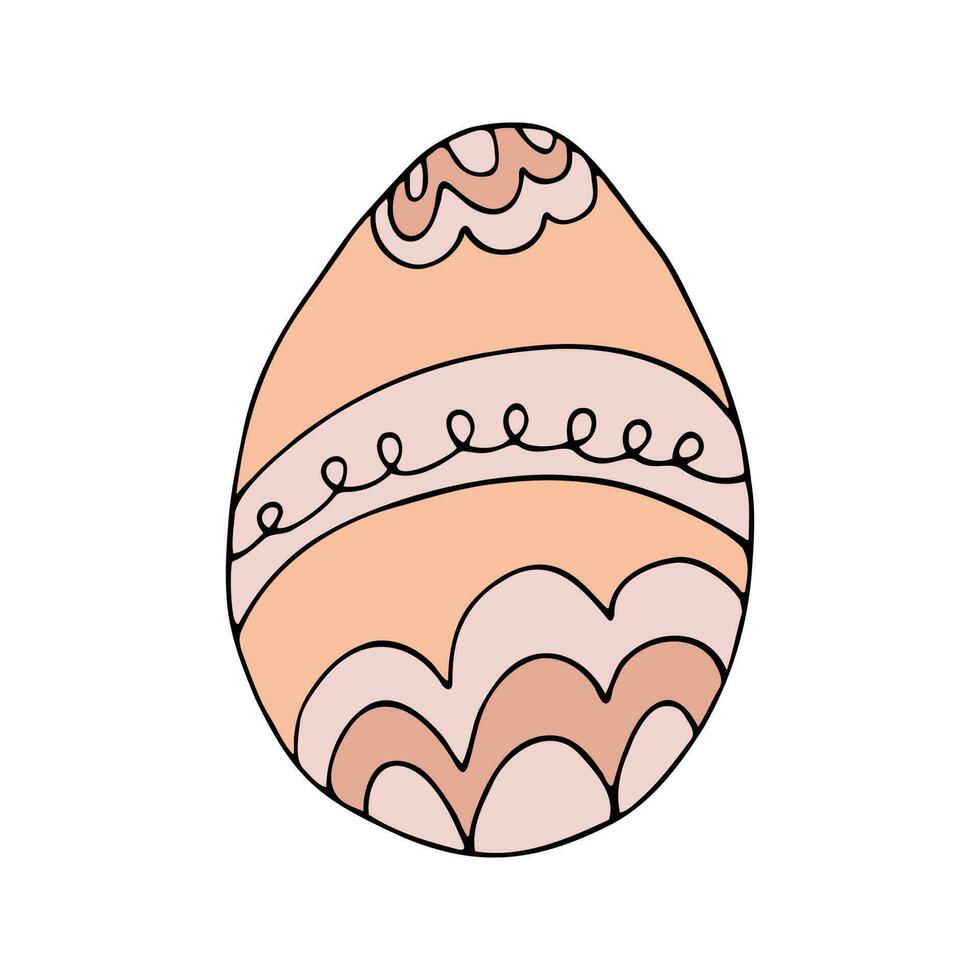 mão desenhado Páscoa ovos com decoração. rabisco vetor