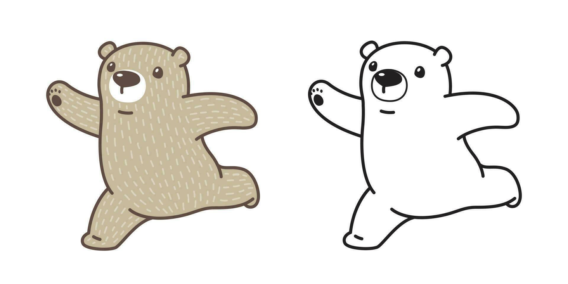 Urso vetor polar Urso ícone logotipo corre desenho animado personagem ilustração rabisco