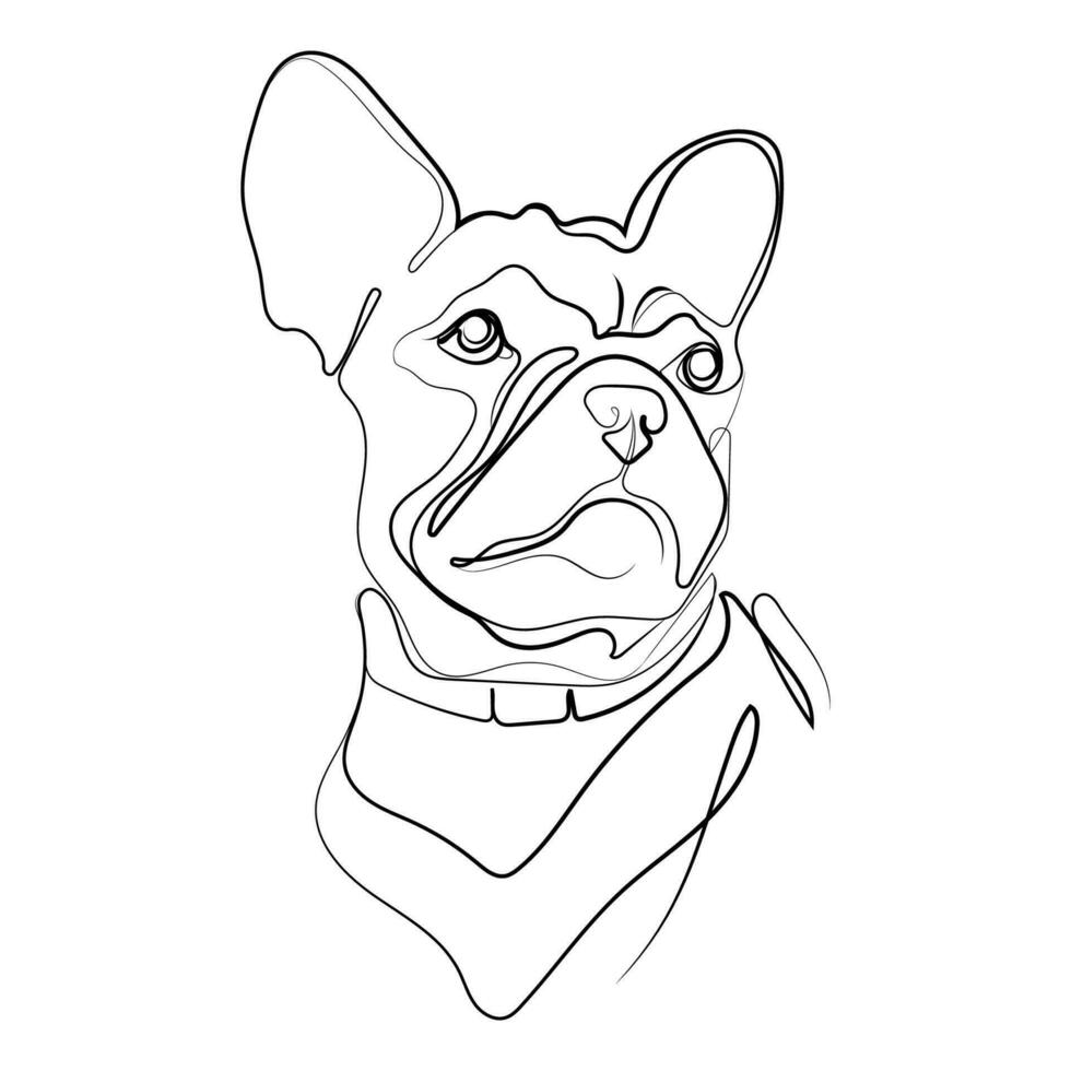 francês buldogue linha arte desenhando retrato vetor ilustração.francês buldogue cabeça logotipo, imprimir cartaz, t camisa projeto, animal de estimação suprimentos emblema esboço linha template.dog 1 linha desenhando Projeto diferente usa