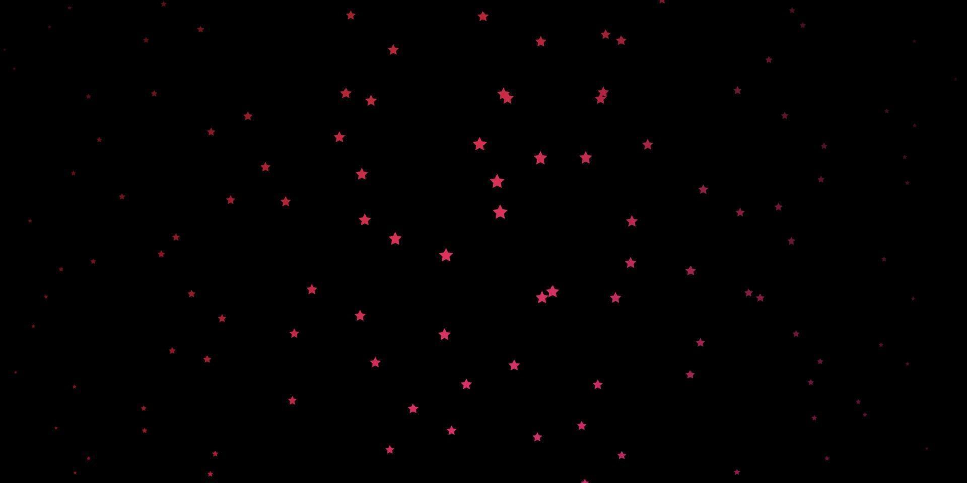 layout de vetor rosa escuro e vermelho com estrelas brilhantes.