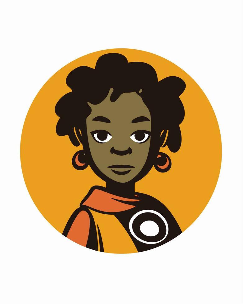 africano menina logotipo vetor