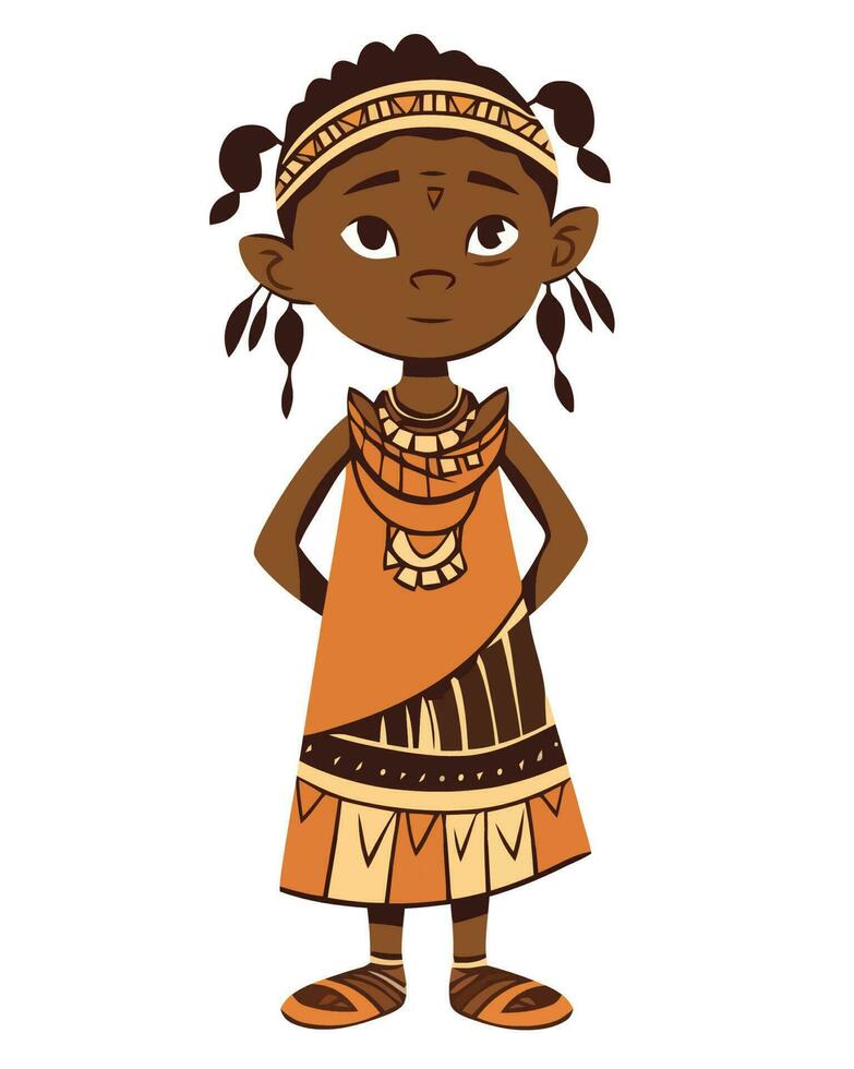 pequeno africano menina vetor