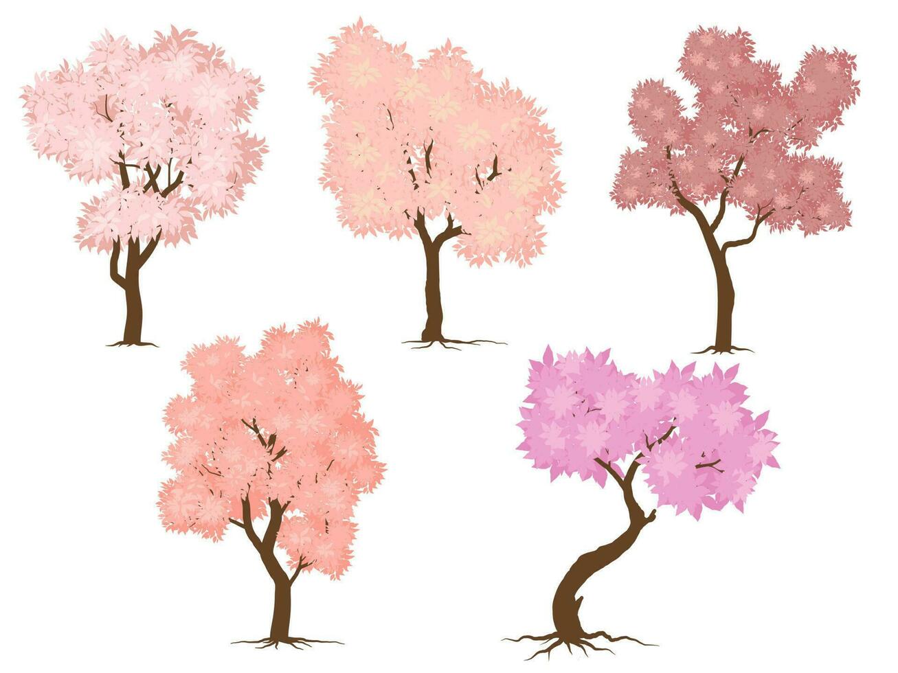 Primavera árvore. Rosa sair e natureza, ramo plantar, vetor ilustração