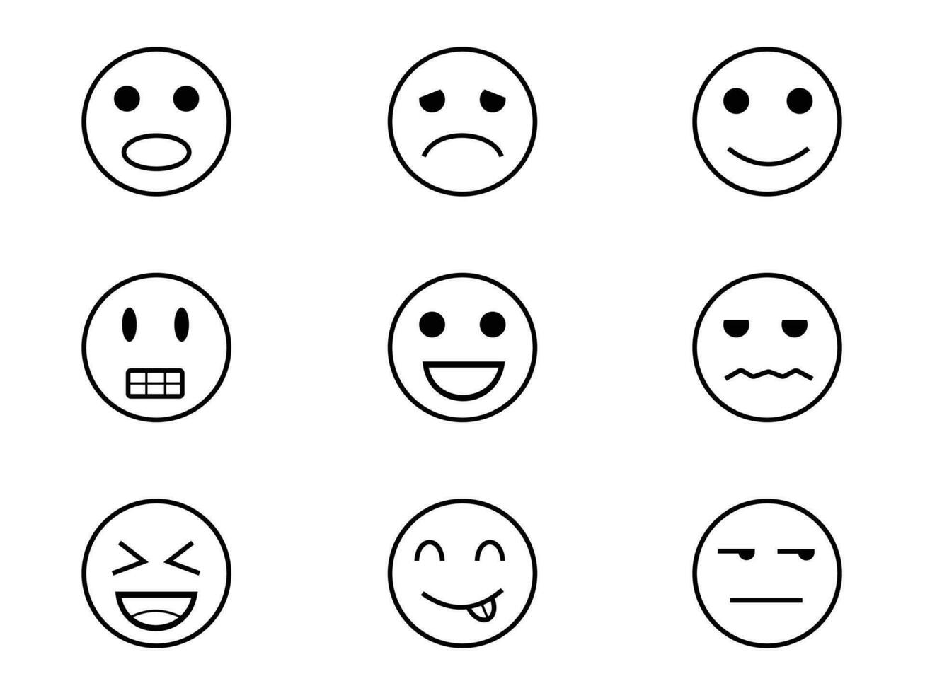 círculo do emojis mostrando diferente vetor de emoções ilustração