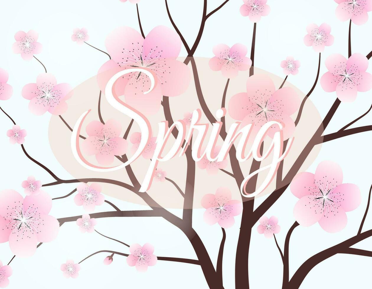 Rosa flor árvore símbolo estilo e Primavera fundo. pode estar usava para seu trabalhar. bem-vinda Primavera estação conceito. vetor