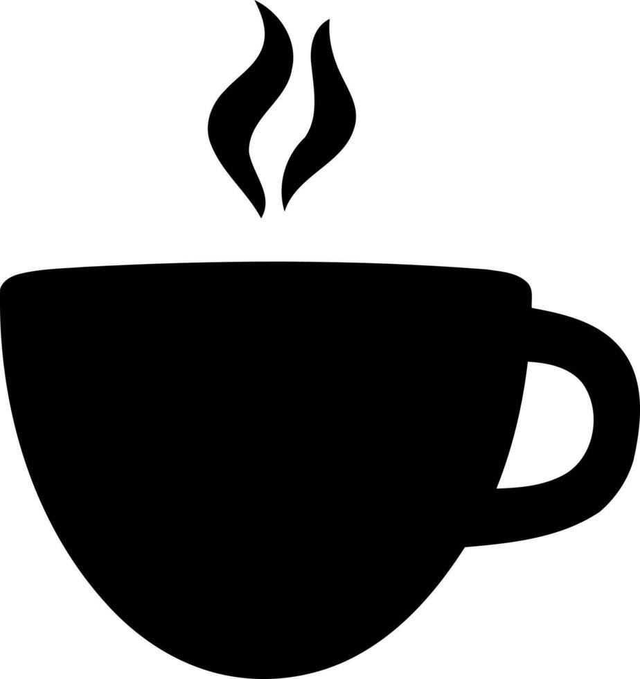 café ou chá caneca Preto e branco silhueta vetor