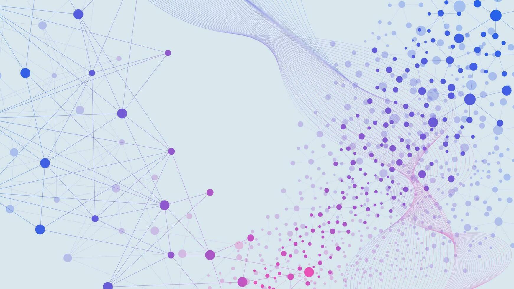 abstrato molecular estrutura com pontos e linhas conexão e onda fluxo fundo para rede conexão, medicamento, química, Ciência e tecnologia pano de fundo. vetor ilustração.