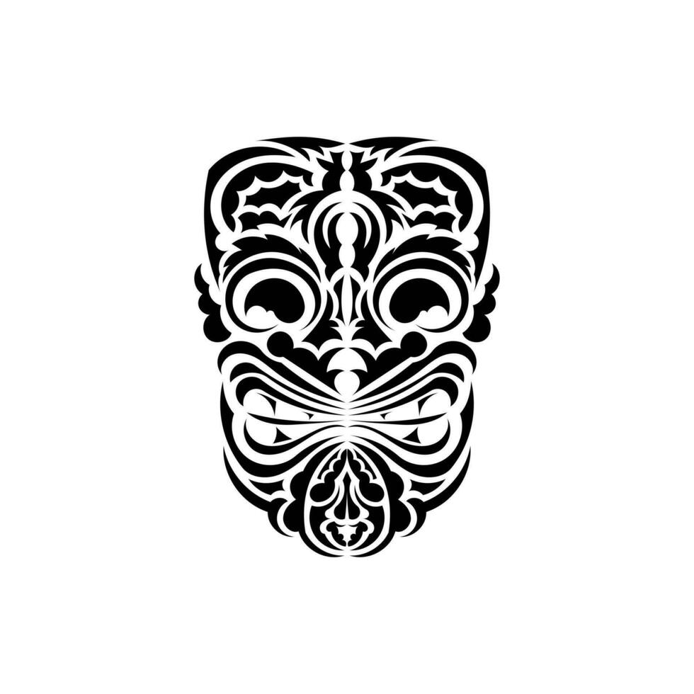 a face do uma viking ou orc. tradicional totem símbolo. maori estilo. vetor sobre branco fundo.