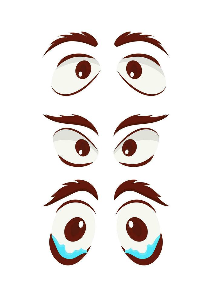 conjunto de olhos de estilo anime de desenho animado 14718629 Vetor no  Vecteezy