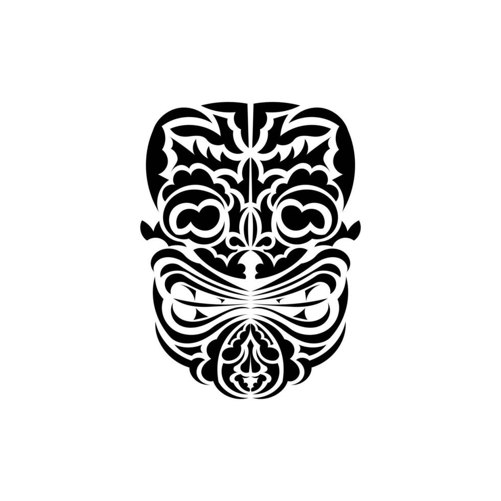 tribal mascarar. tradicional totem símbolo. Preto ornamento. vetor ilustração isolado em branco fundo.