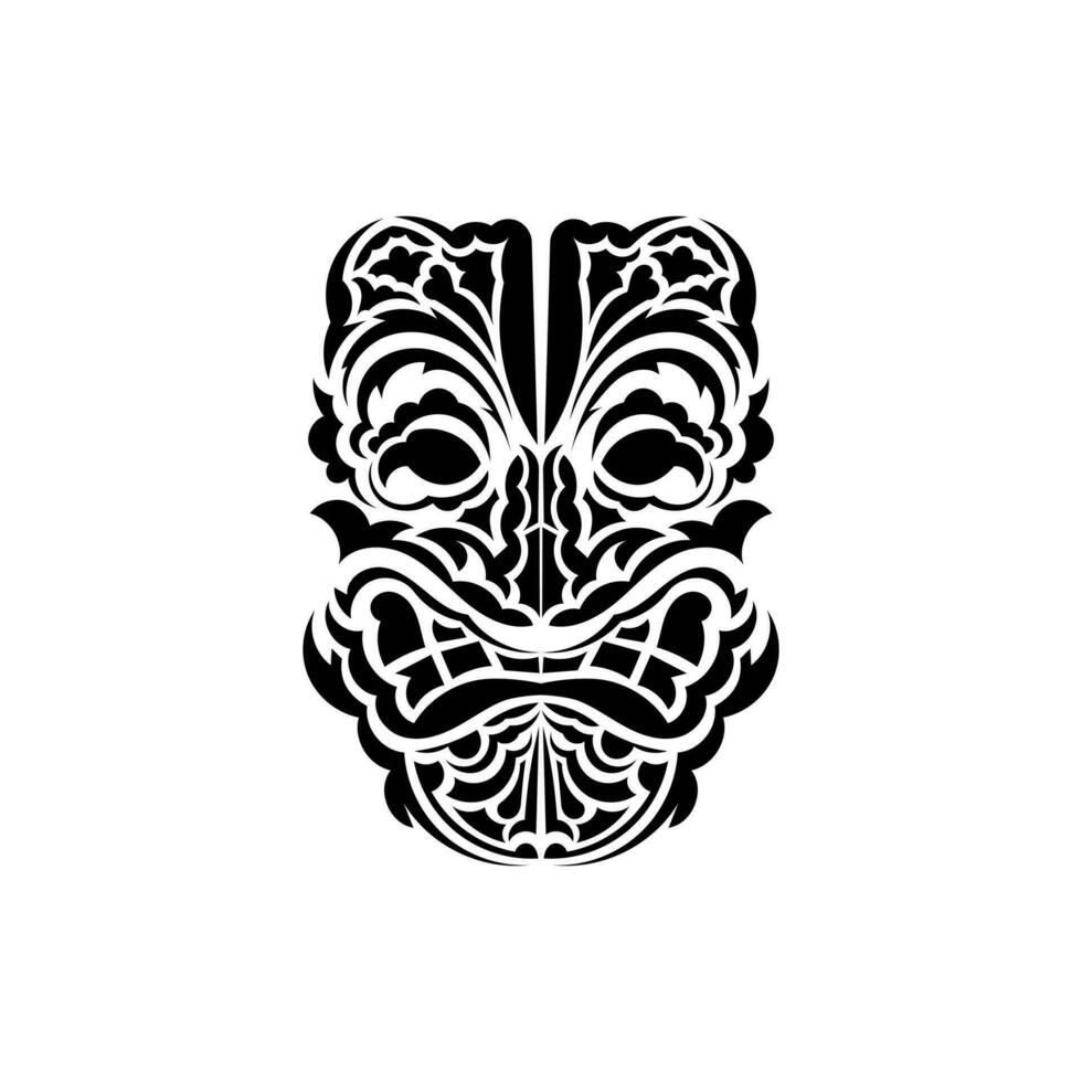 a face do uma viking ou orc. tradicional totem símbolo. polinésio estilo. vetor ilustração isolado em branco fundo.