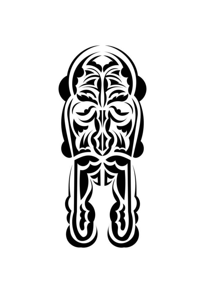 face dentro tradicional tribal estilo. Preto tatuagem padrões. isolado em branco fundo. vetor ilustração.