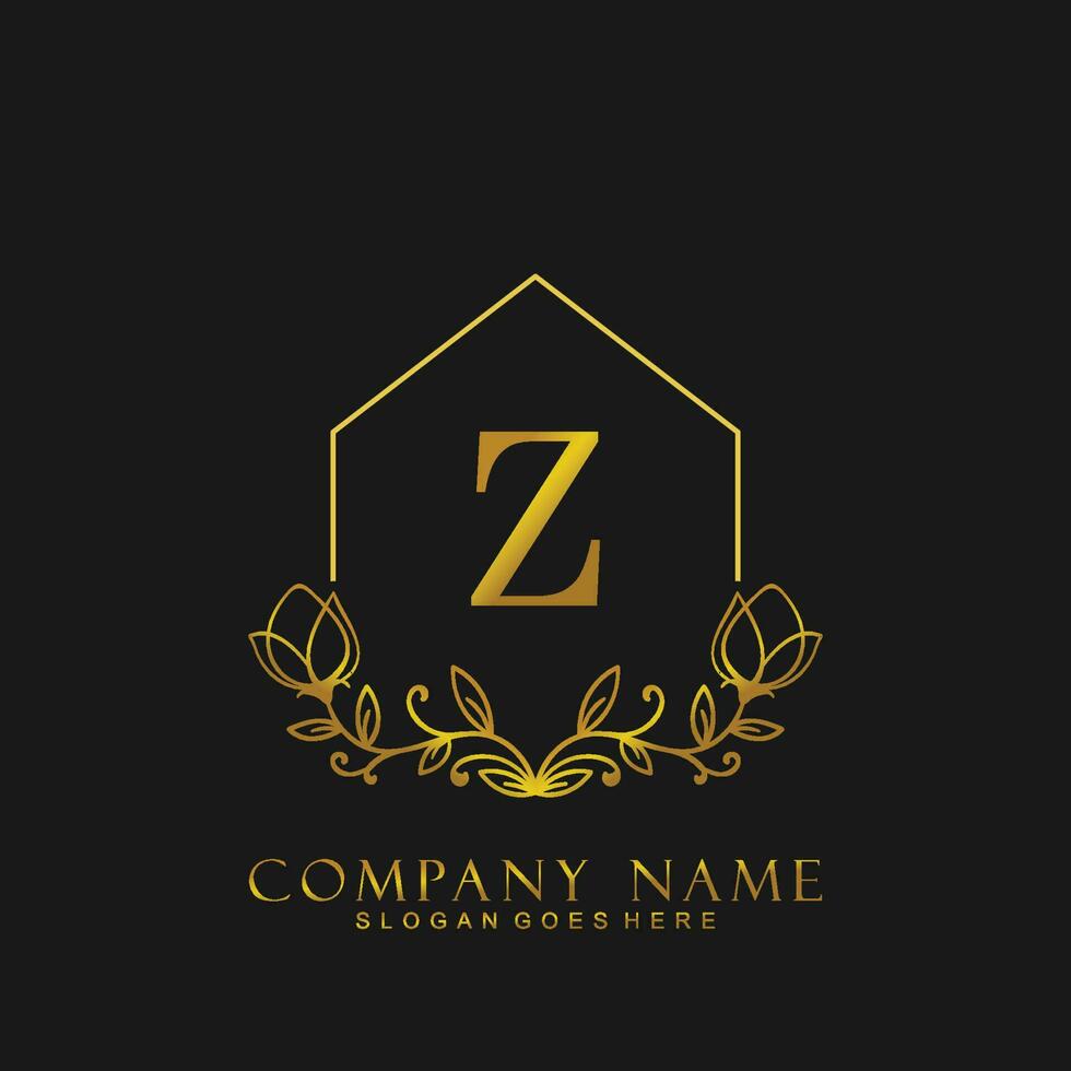 carta z real Estado logotipo conceito. feminino estilo alfabeto com floral dentro a logotipo modelo. cartas e alfabeto para seu logotipo Projeto. vetor