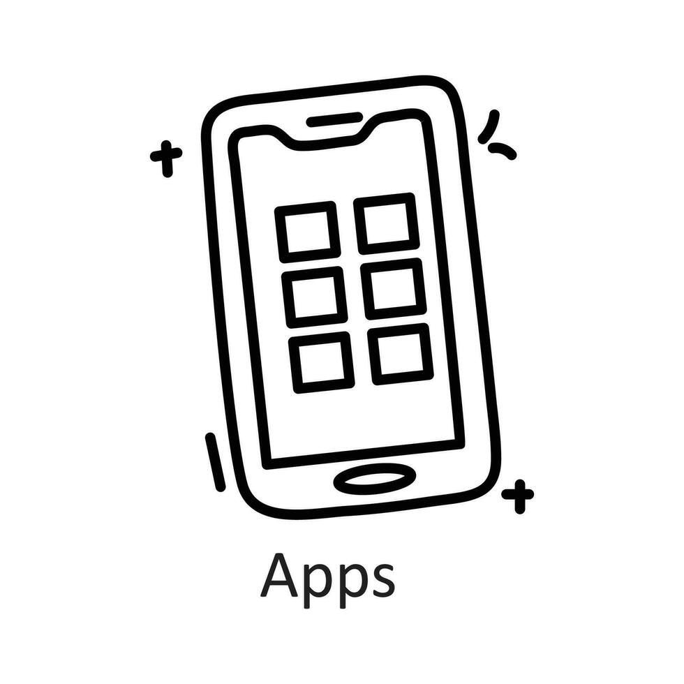 apps vetor esboço ícone Projeto ilustração. comunicação símbolo em branco fundo eps 10 Arquivo