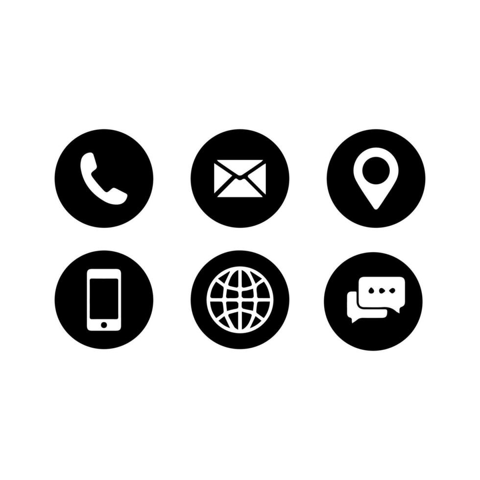 Telefone ícone, simples contato nos ícones definir. universal contato nos ícones para usar para rede e Móvel interface do usuário, conjunto do básico contato nos elementos. rede comunicação ícone conjunto vetor