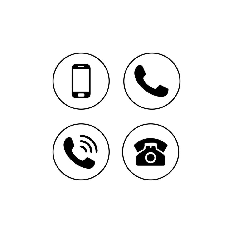 Telefone ícone, simples contato nos ícones definir. universal contato nos ícones para usar para rede e Móvel interface do usuário, conjunto do básico contato nos elementos. rede comunicação ícone conjunto vetor
