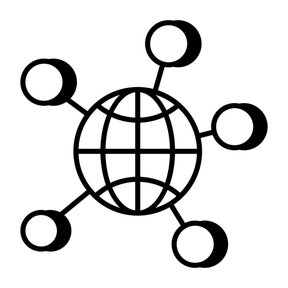 um ícone de design exclusivo da rede global vetor