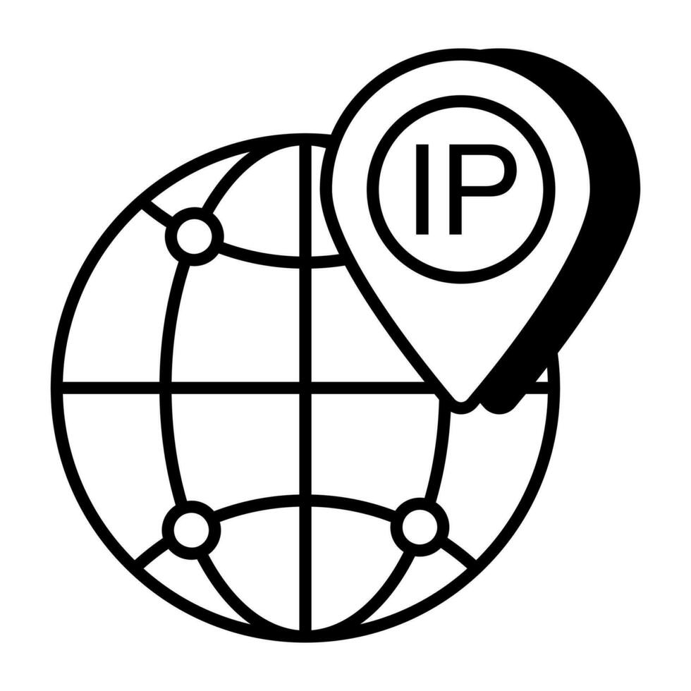 uma perfeito Projeto ícone do global ip endereço vetor
