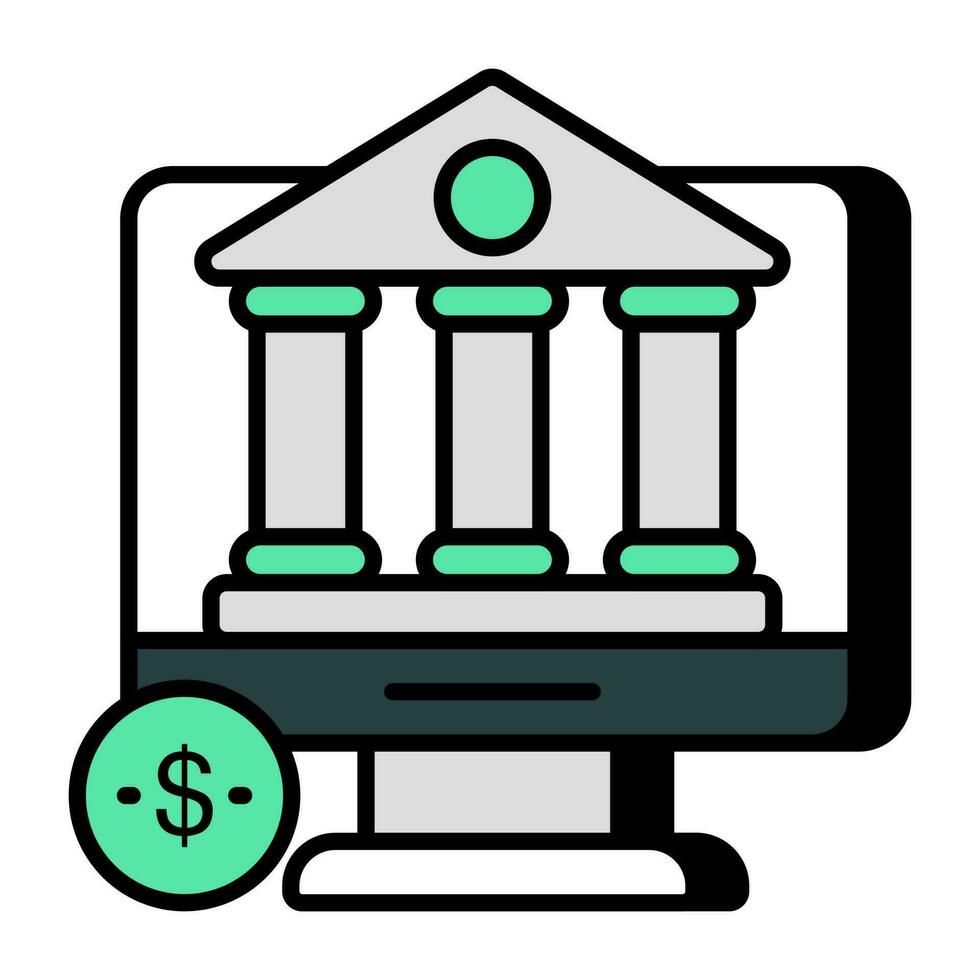 a ícone Projeto do conectados bancário vetor