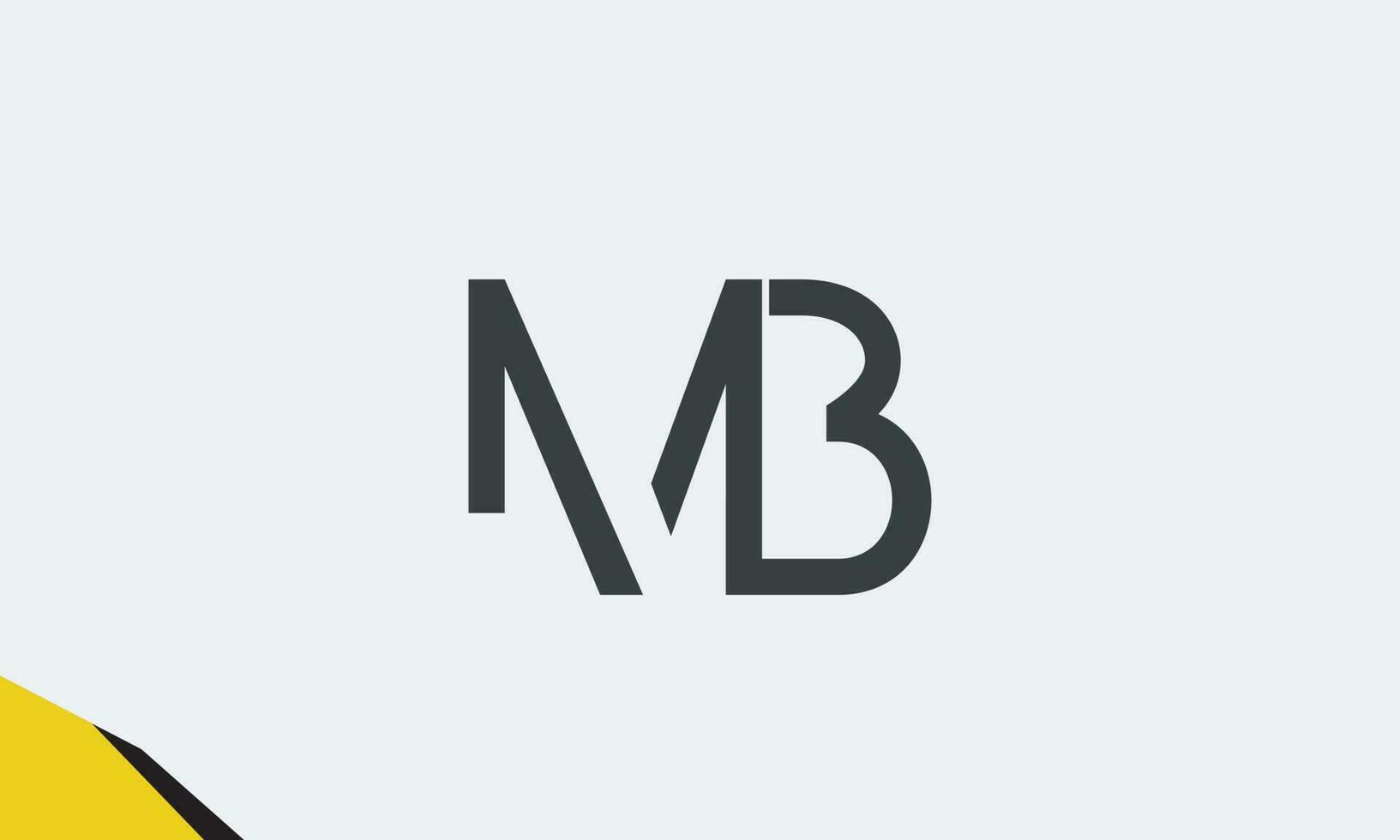 letras do alfabeto iniciais monograma logotipo mb, bm, me b vetor