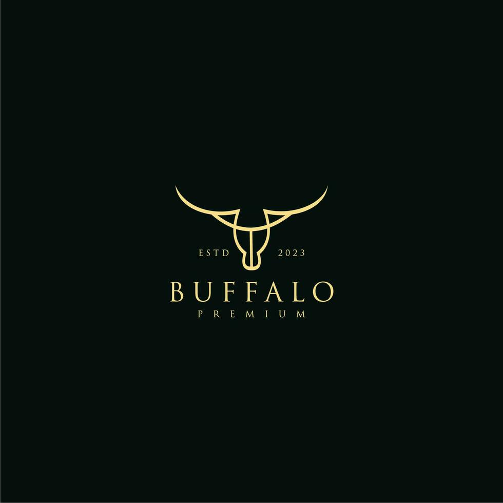 linha arte búfalo cabeça ilustração luxo logotipo Projeto vetor