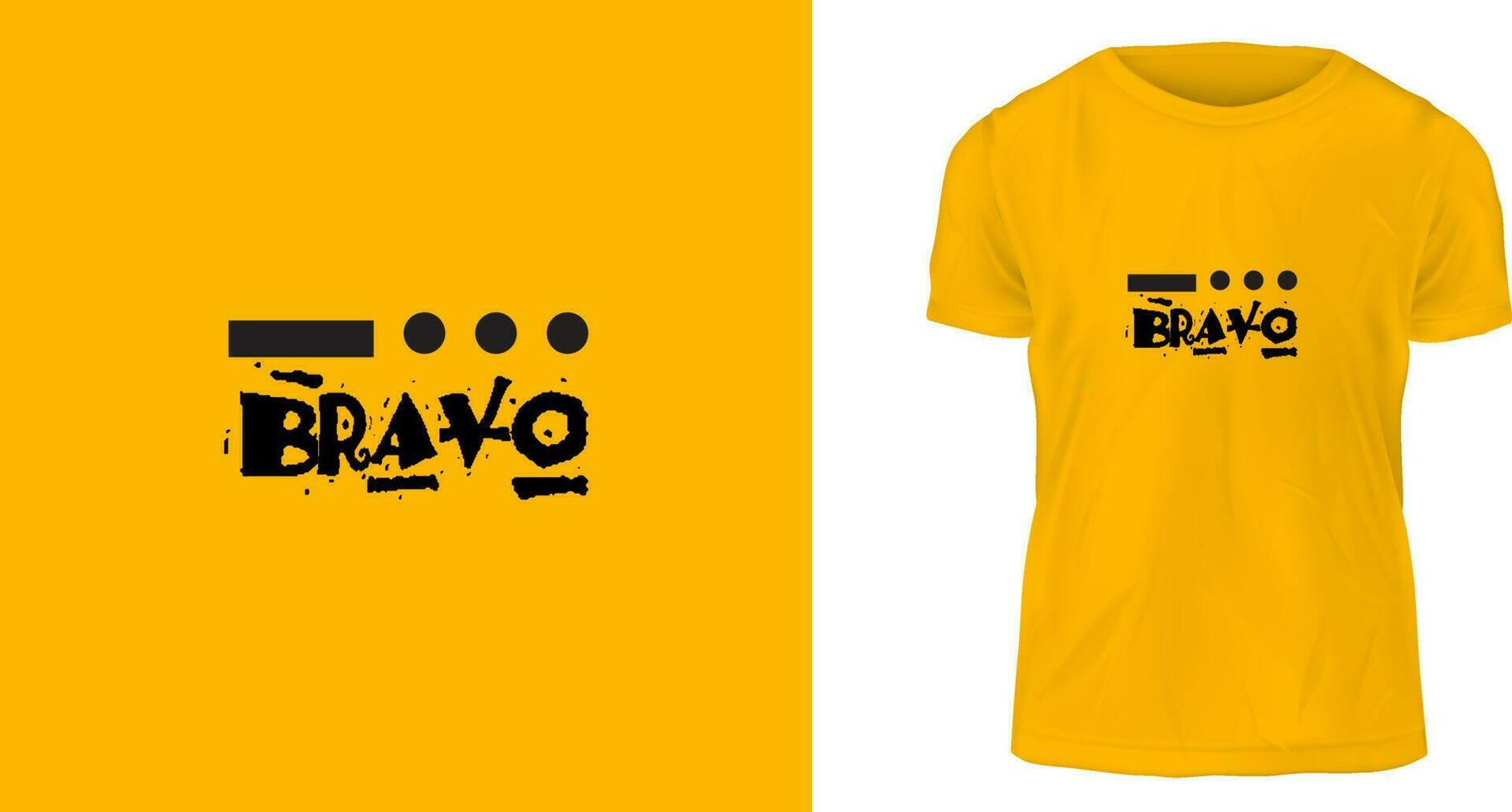 t camisa Projeto conceito, a fonético alfabeto bravo vetor