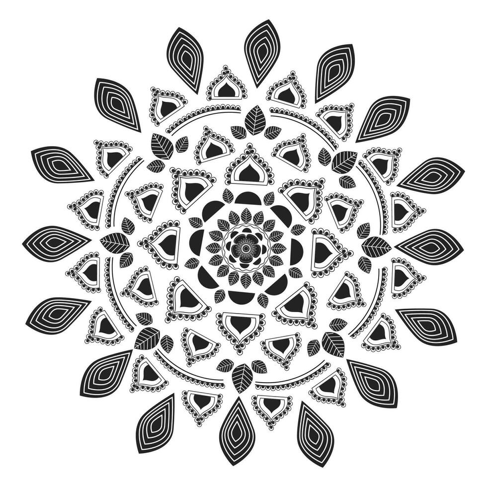 étnico floral mandala padronizar usava Como mehndi, tatuagem ou antiestresse coloração página. vetor