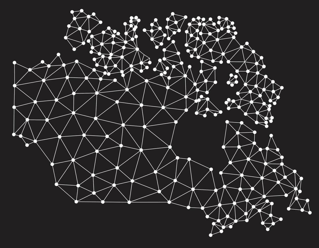 vetor baixo poligonal Canadá mapa.