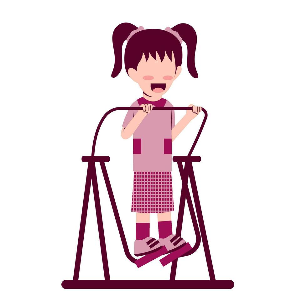 pequeno menina personagem exercício ilustração vetor