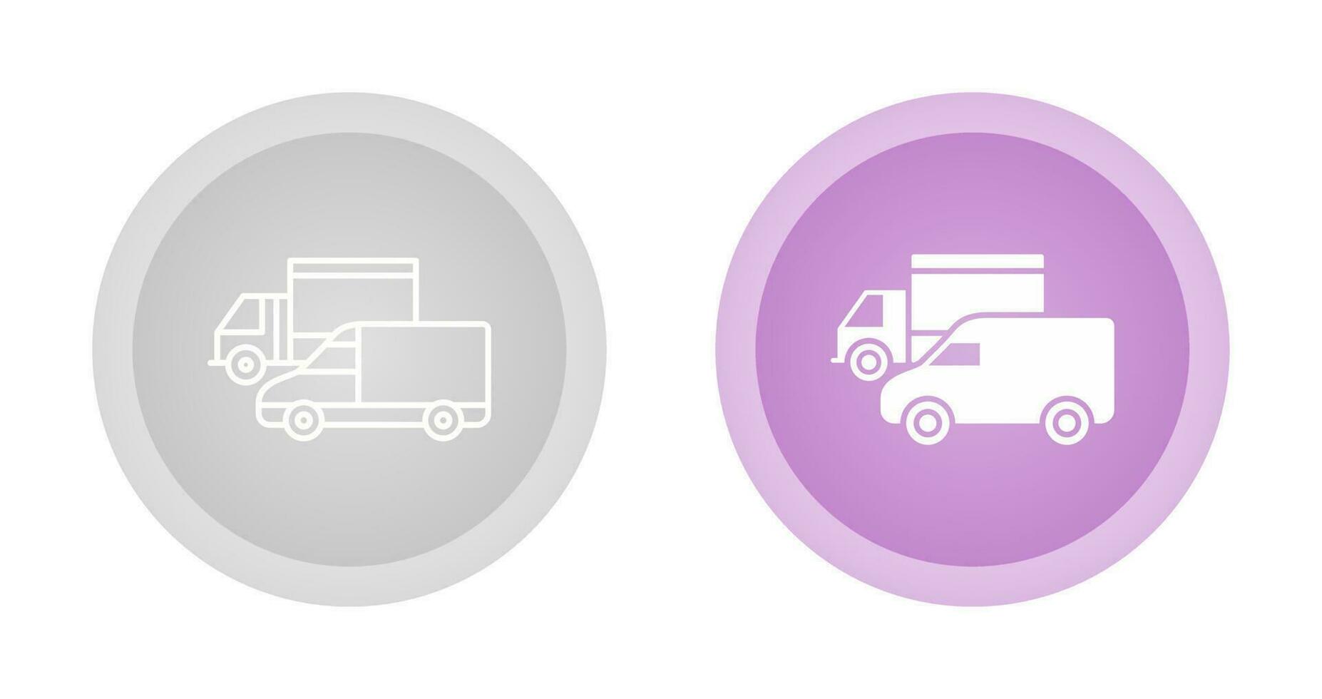 ícone de vetor de caminhões estacionados