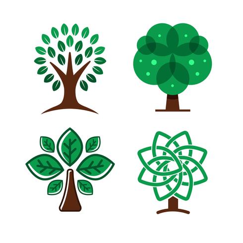 Elementos do logotipo da árvore vetor