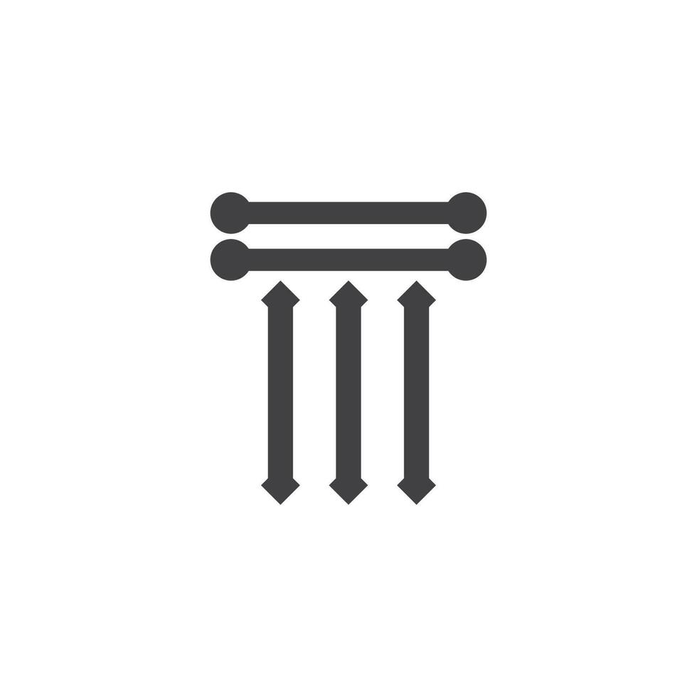 ícone de símbolo de vetor de logotipo de coluna de pilar de negócios