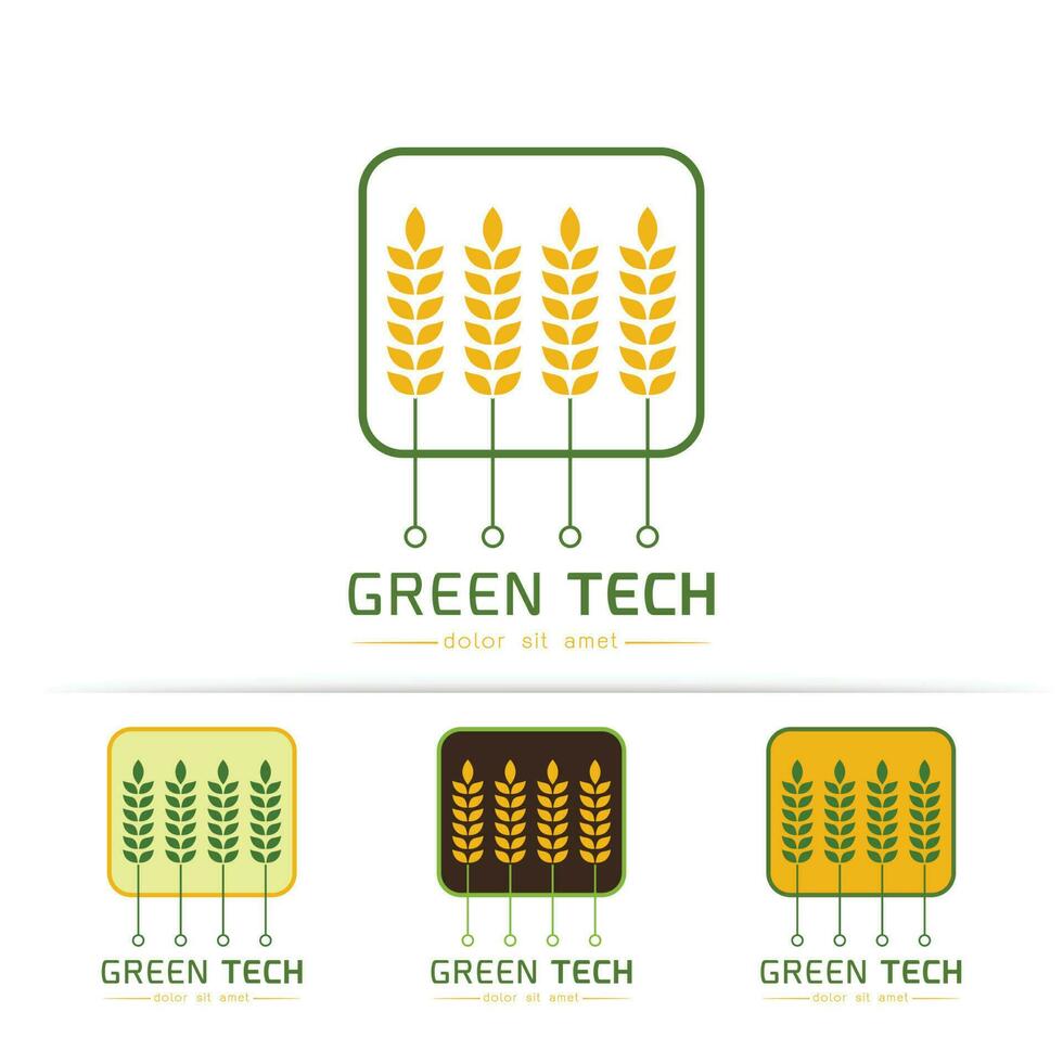 logotipo de tecnologia verde vetor