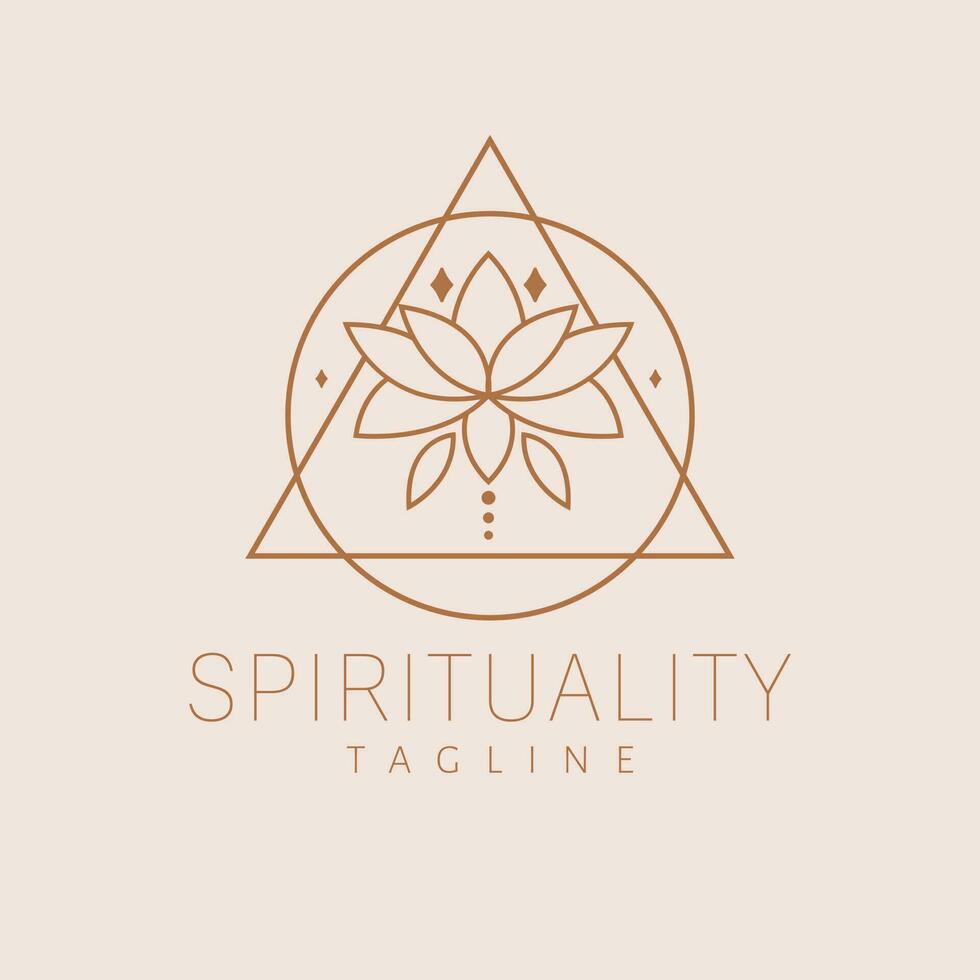 espiritualidade vetor logotipo Projeto. sagrado geometria e lótus flor logotipo. esotérico logotipo modelo.