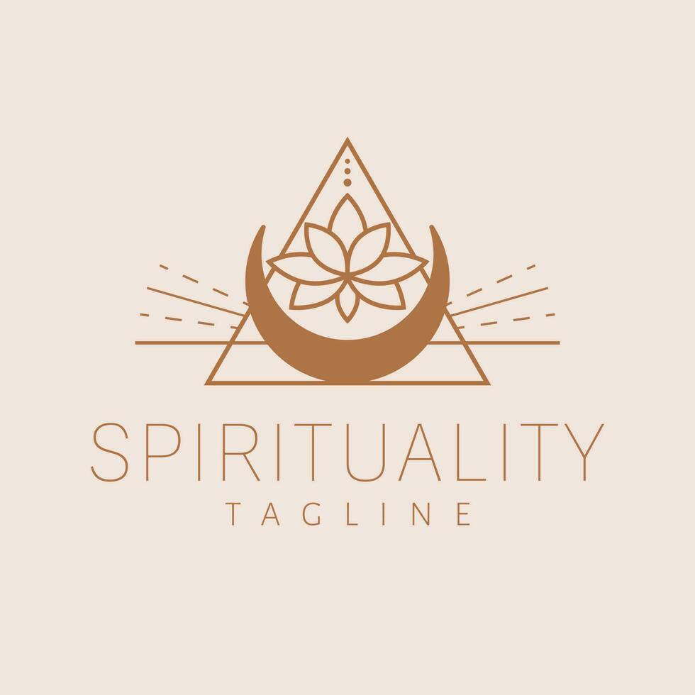 espiritualidade vetor logotipo Projeto. sagrado geometria e lótus flor logotipo. esotérico logotipo modelo.